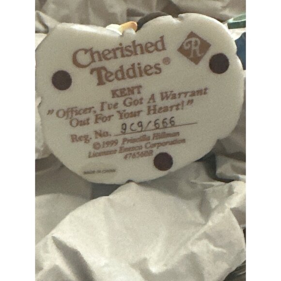 Cherished Teddies Officer Kent Figurine With Duck & Box 1995 - Picture 7 of 7